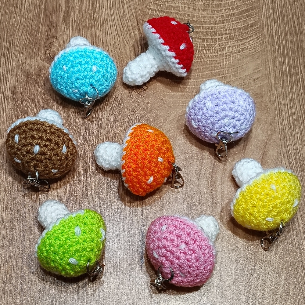 Handmade Mushroom Bag Charm / Keychain